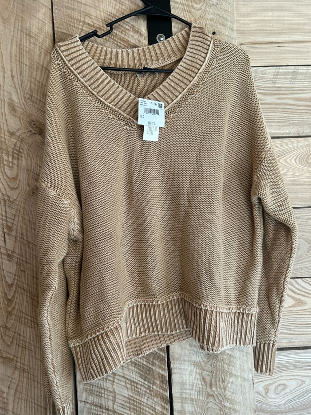 Classic V-Neck Women's Sweater in Camel